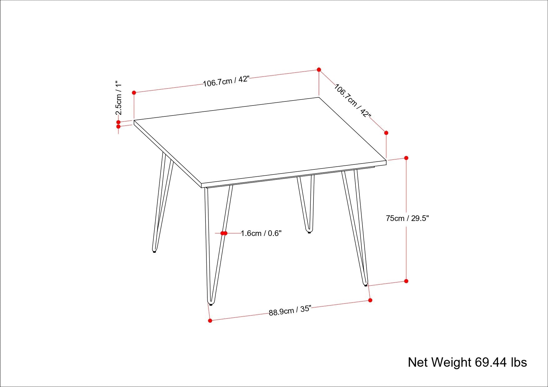 Hunter - Square Tabletop Dining Table
