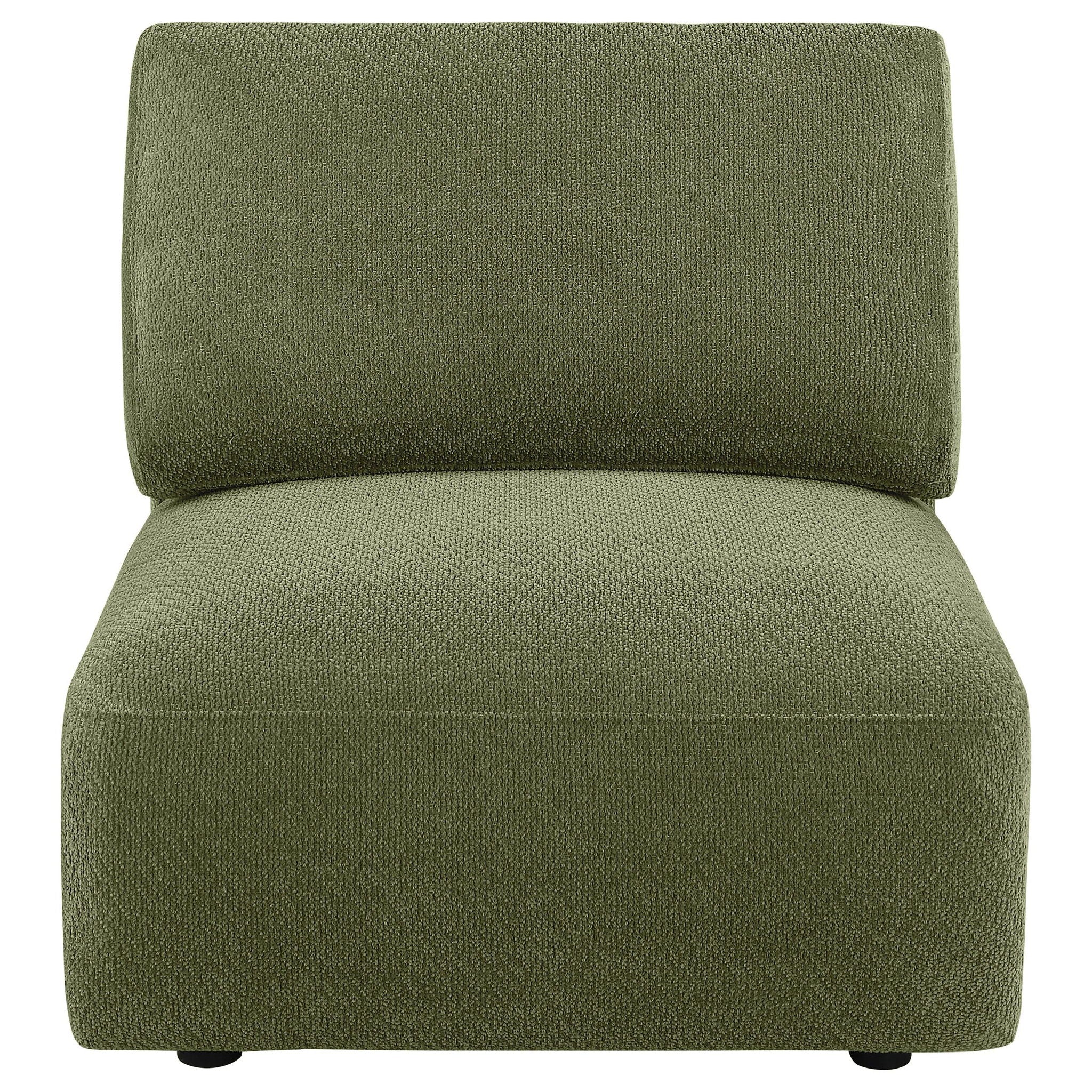 Elysia Chenille Upholstered Modular Armless Chair Green
