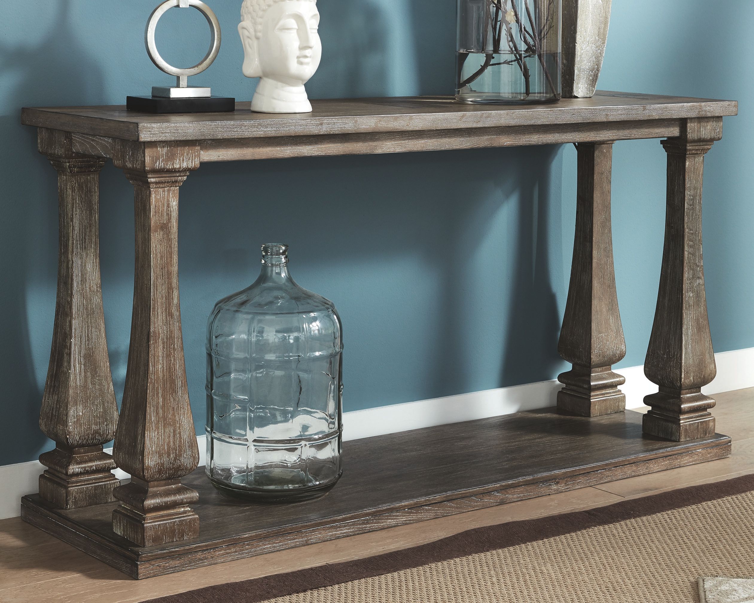 Ashley Furniture Johnelle - Gray - Sofa Table | Meri Furniture