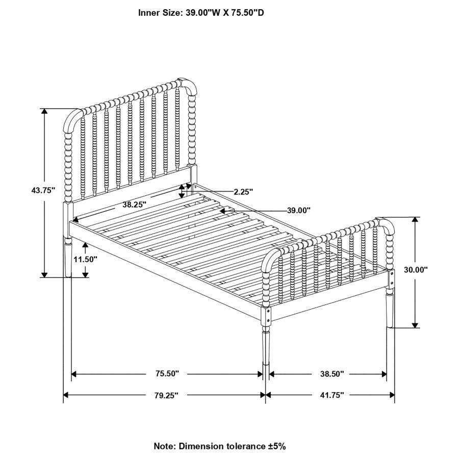 Jones - Wood Twin Open Frame Bed - White