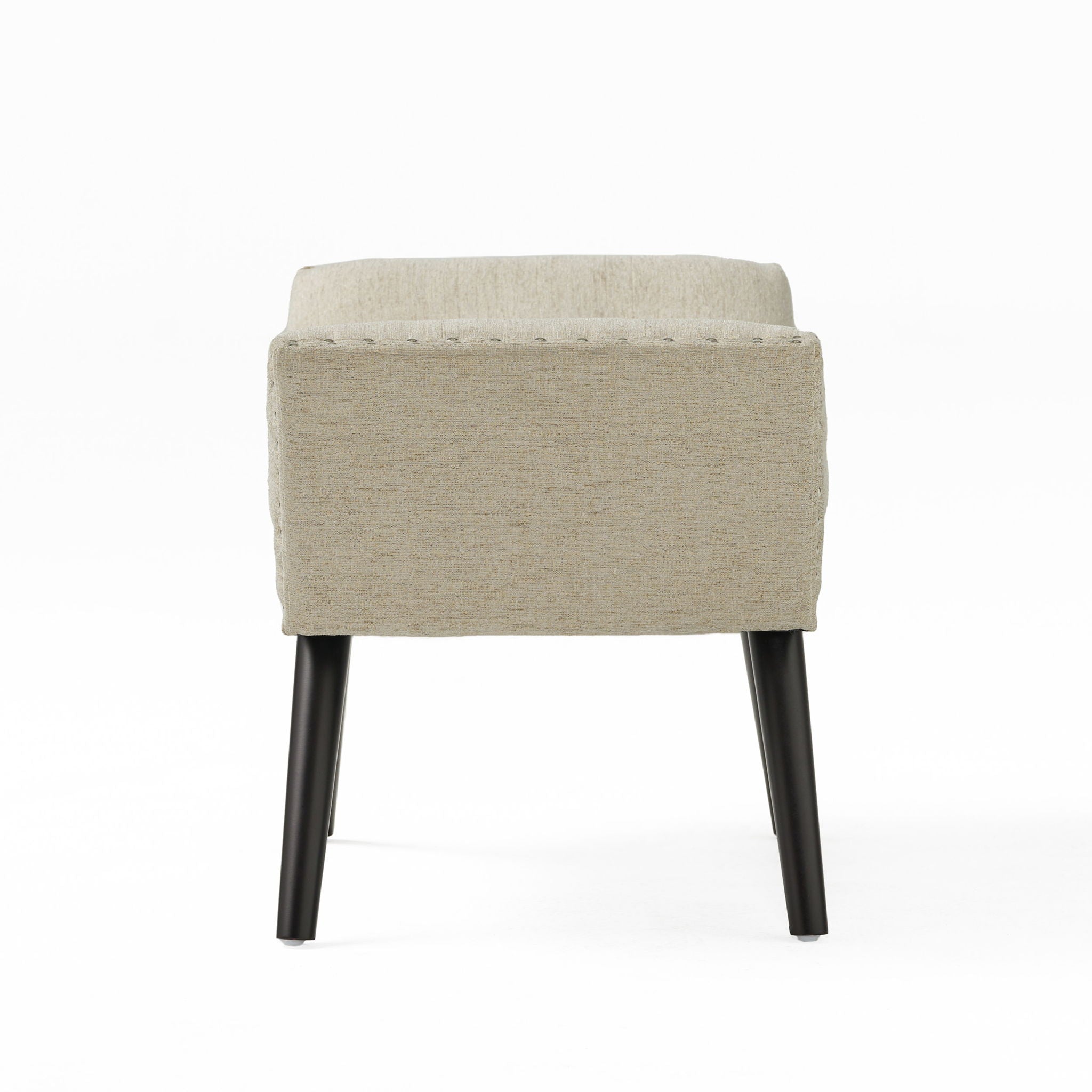 Hariata - Contemporary Fabric Tufted Ottoman Bench - Beige