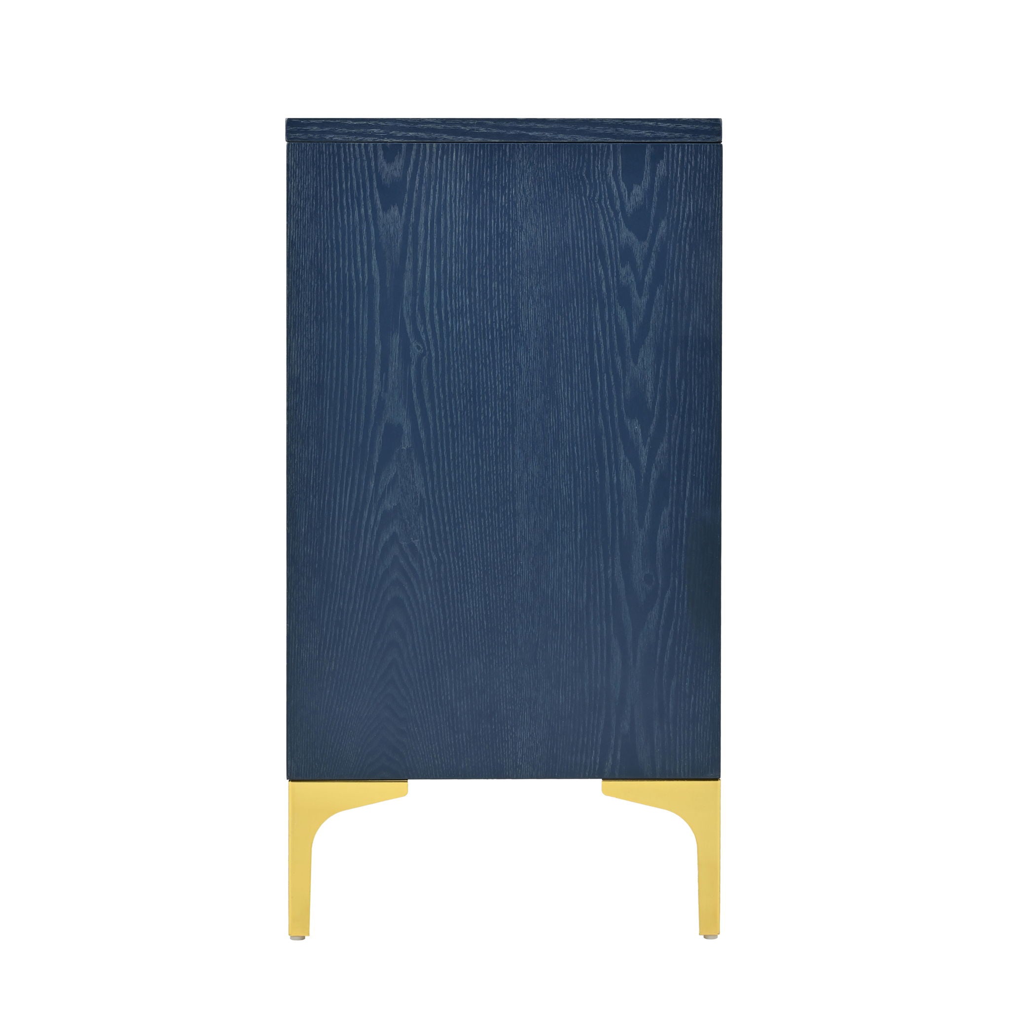 Modern 4 Door Sideboard With Creative Carved Surface And Adjustable Shelves