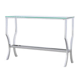 Saide - Rectangular Glass Top Entryway Console Table - Chrome