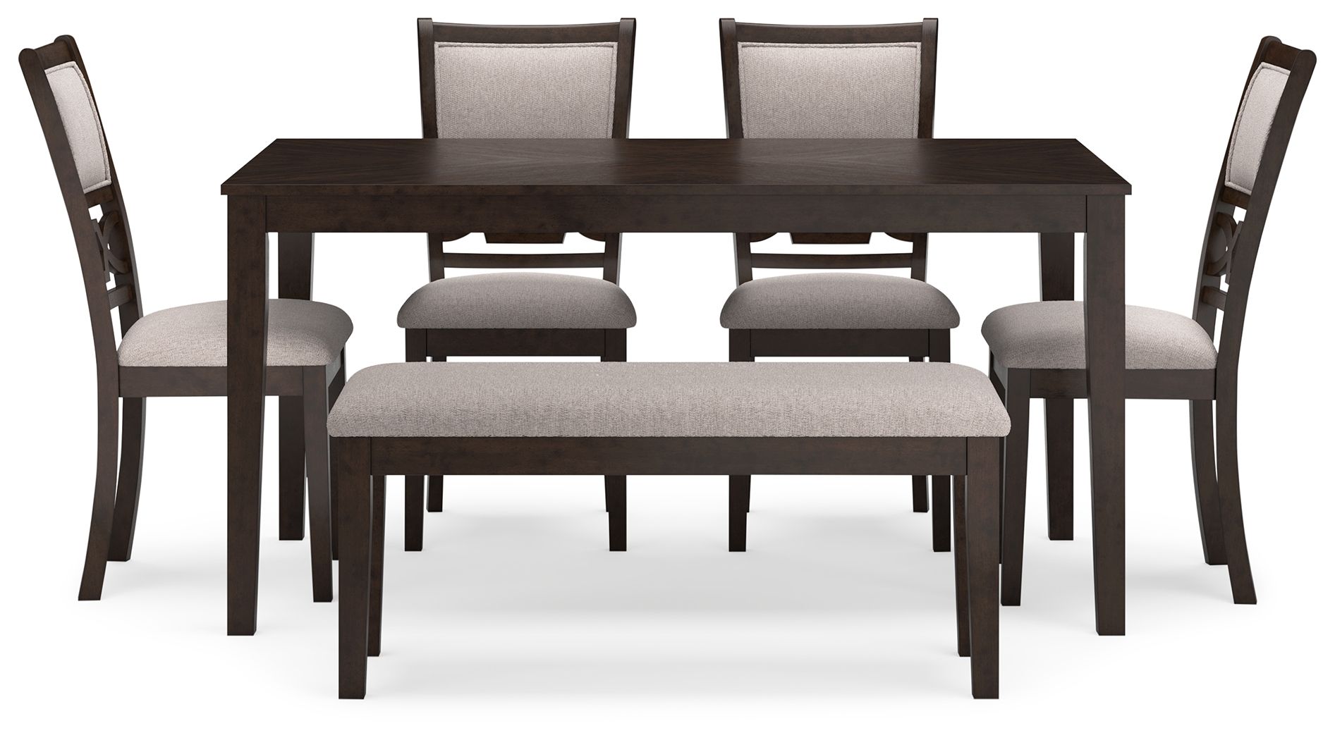 Signature Design by Ashley® Langwest - Brown - Dining Room Table Set (Set of 6) | Meri Furniture