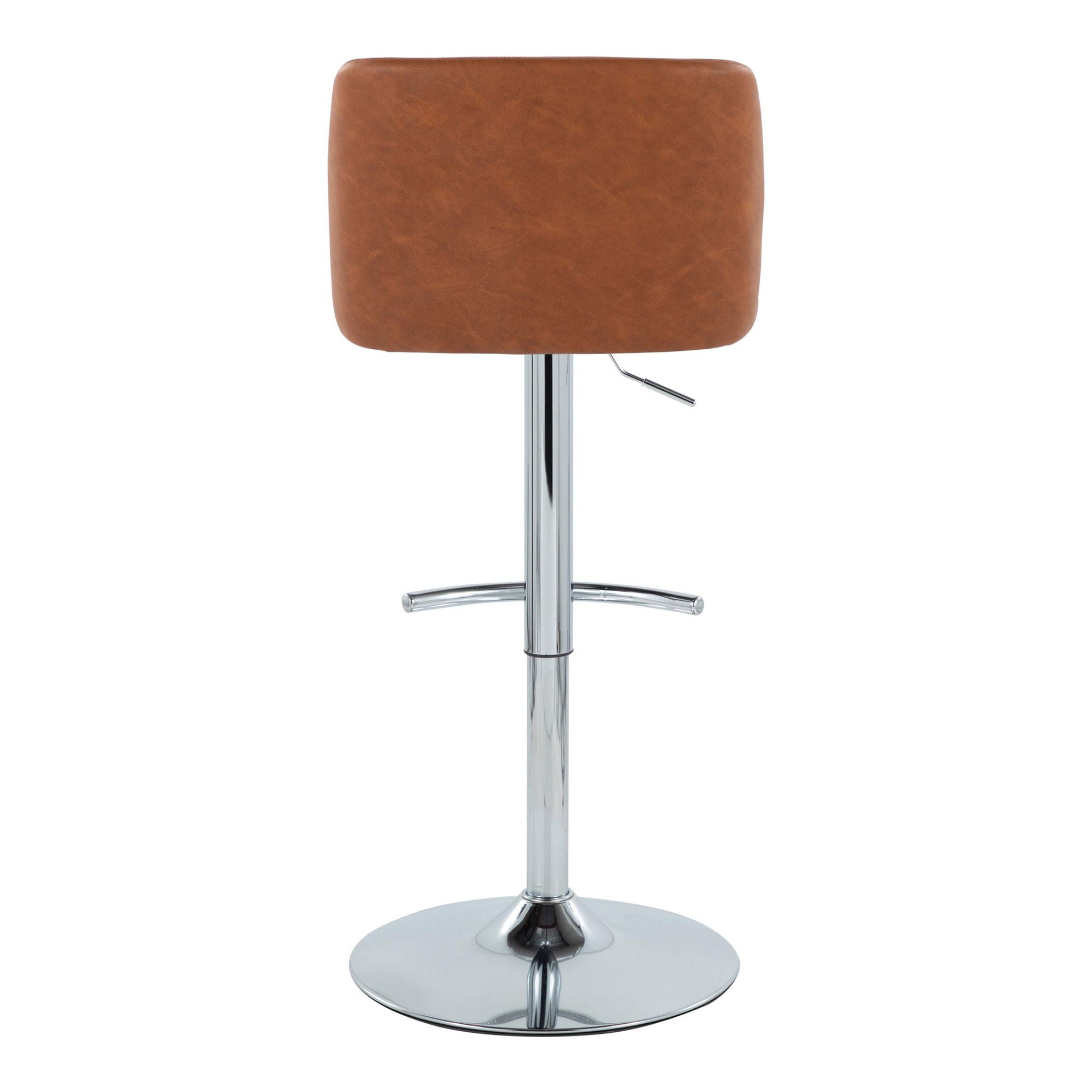 Toriano - Contemporary Adjustable Barstool With Swivel & Rounded T Footrest (Set of 2)