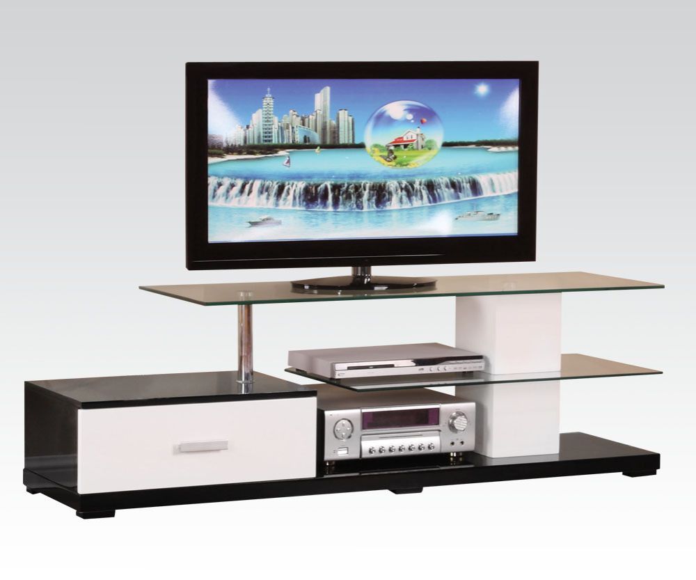 ACME Ivana - TV Stand - White & Black | Meri Furniture