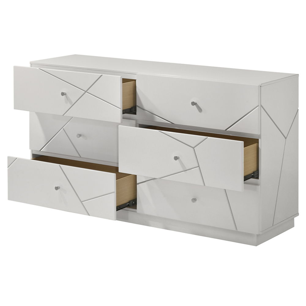 Esther - Dresser - White / Silver