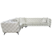Atronia - Sectional Sofa With 4 Pillows - Beige Fabric