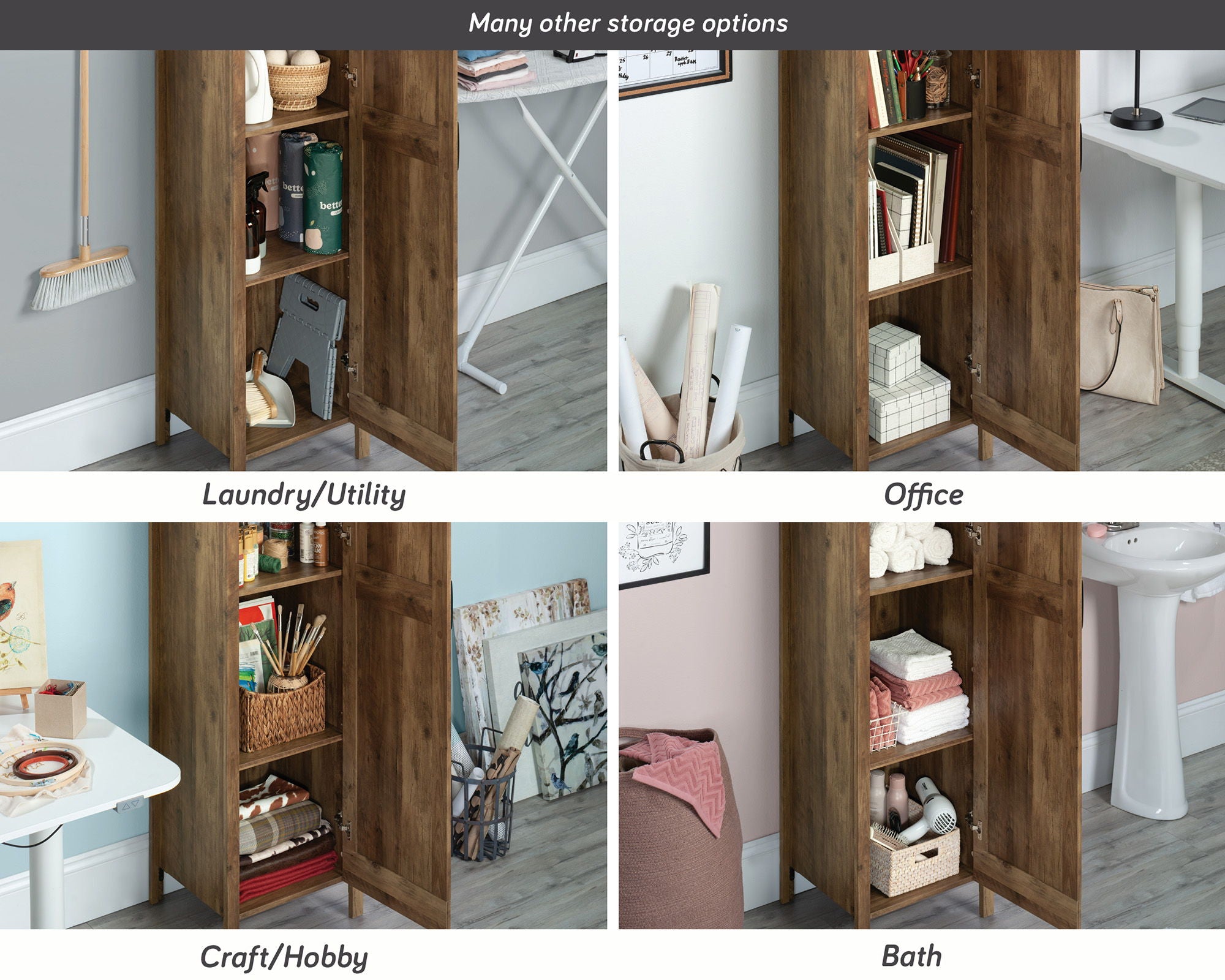 4-Shelf Storage Cabinet in Rural Pine