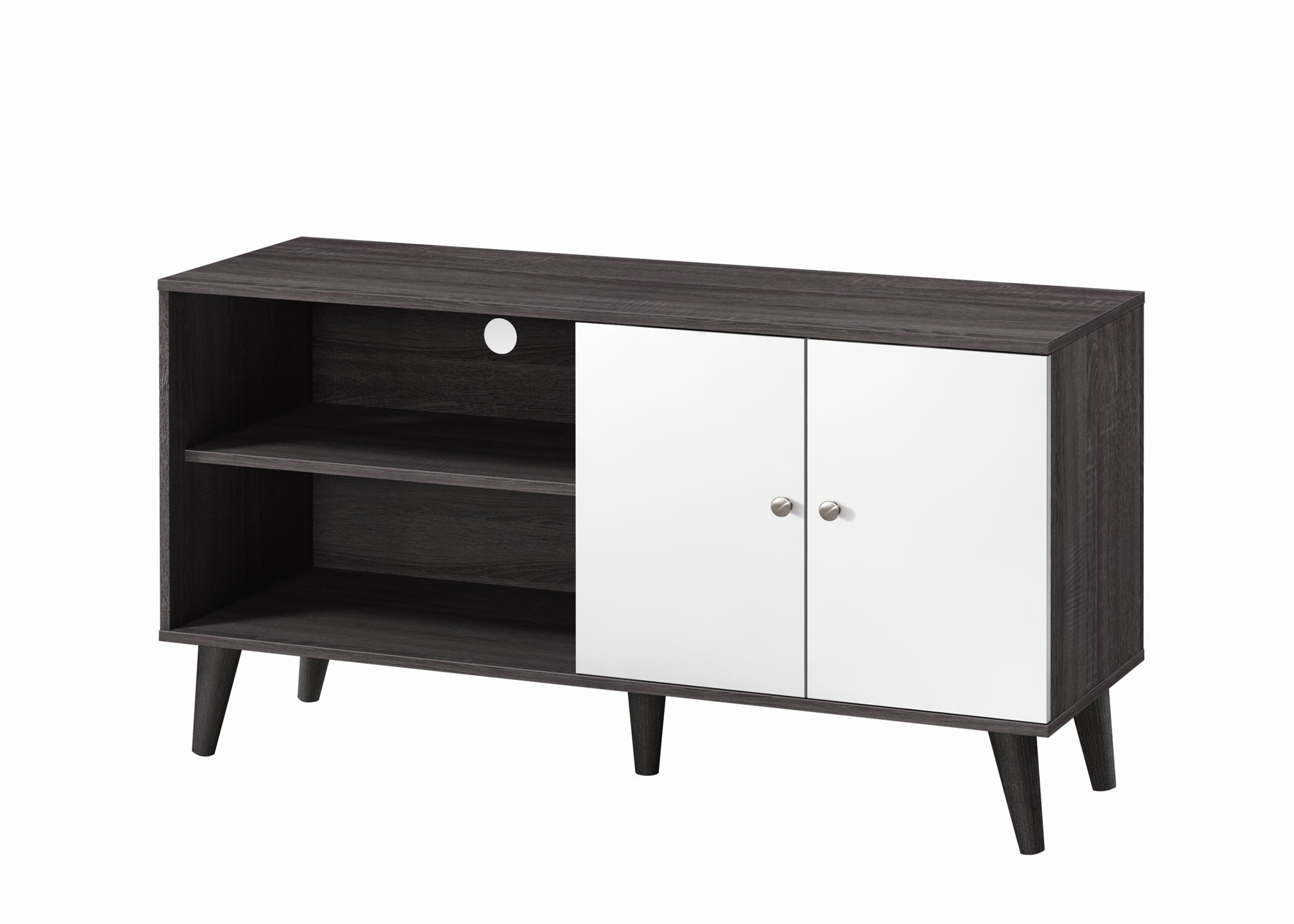 Amidon - TV Stand, With 2 Storage Shelves And 1 Cabinet