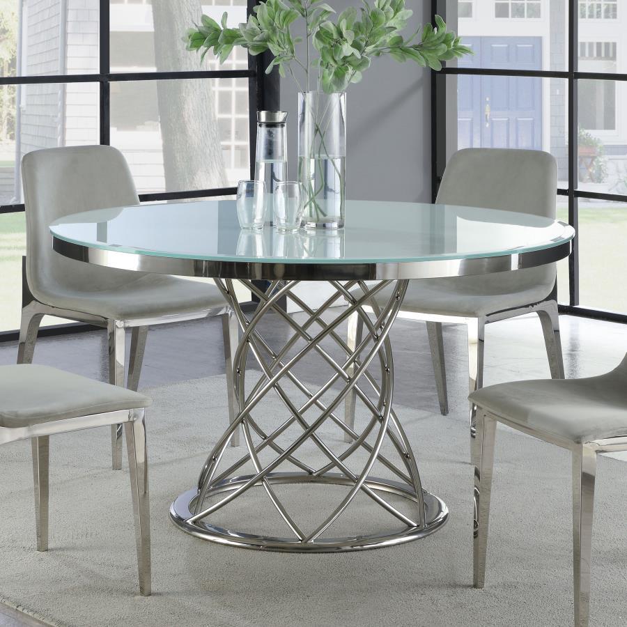 Coaster Fine Furniture Irene - Upholstered Dining Side Chair (Set of 4) - Light Gray | Meri Furniture