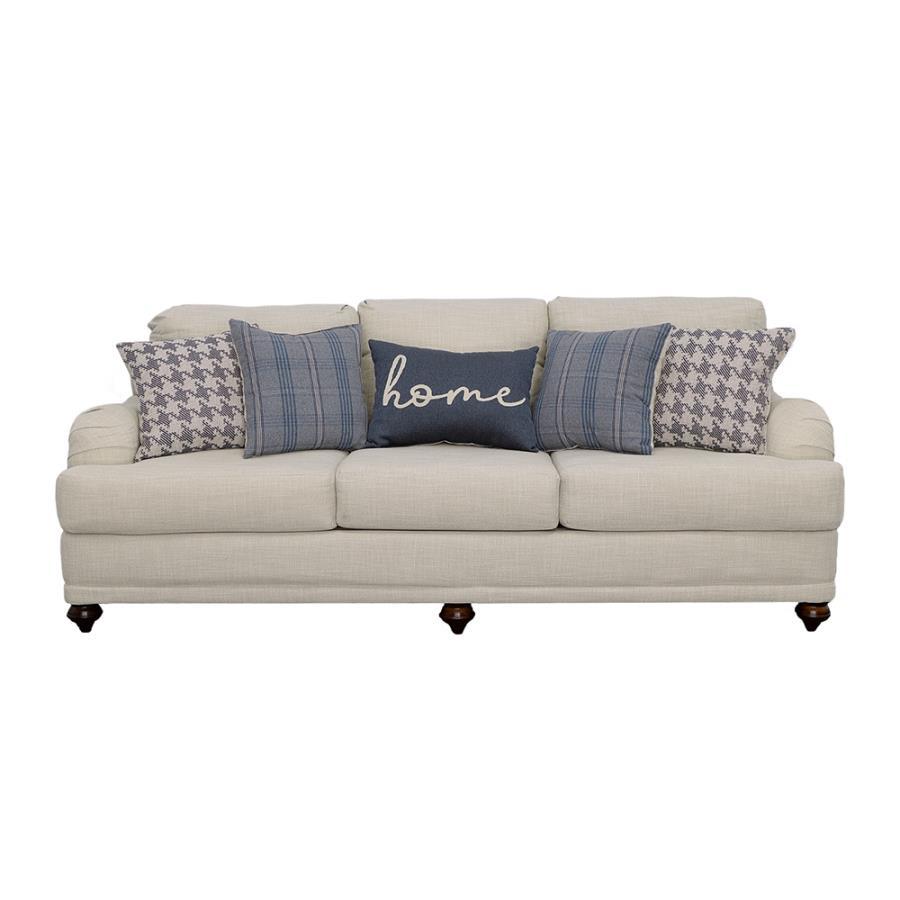 Coaster Fine Furniture Glenn - Upholstered English Arm Sofa - Light Gray And Blue | Meri Furniture
