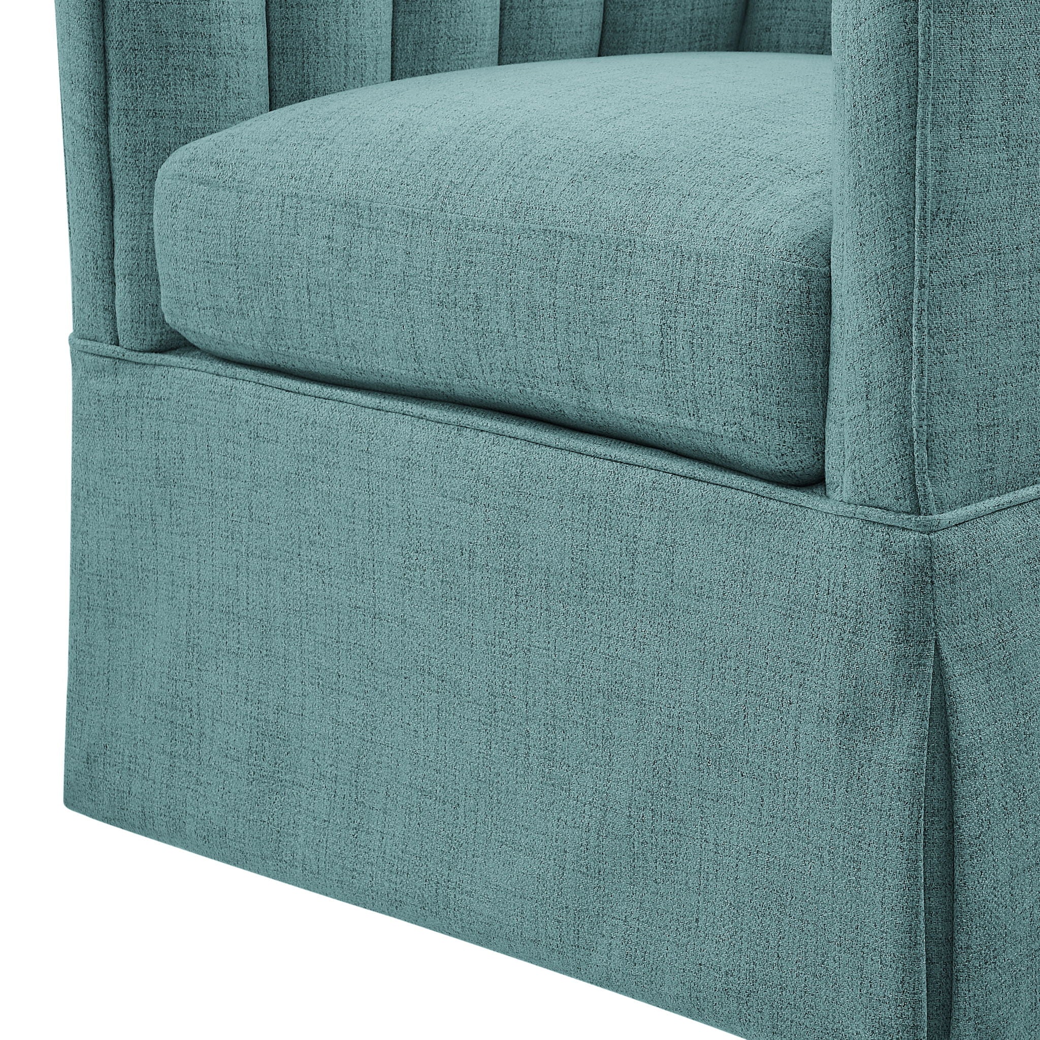 Solitude - Skirted Swivel Accent Chair With Hemp Like
