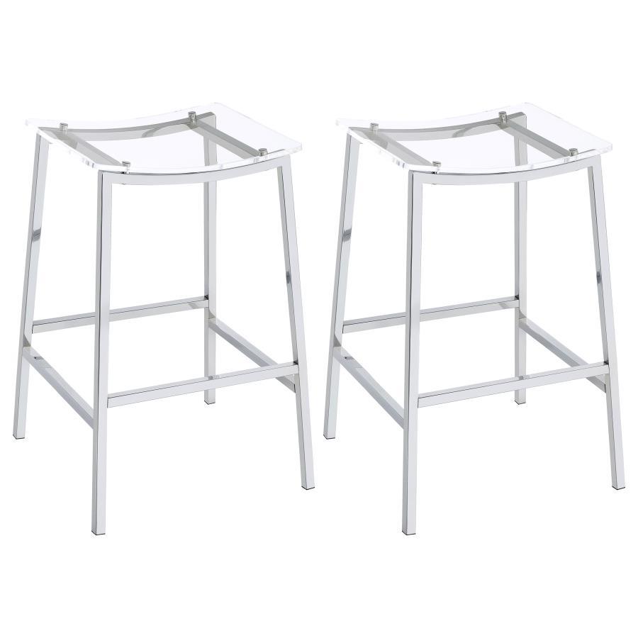 Coaster Fine Furniture Jovani - Acrylic Backless Bar Stools (Set of 2) | Meri Furniture