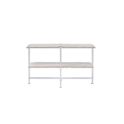 ACME Brecon - Accent Table - White Oak & Chrome | Meri Furniture