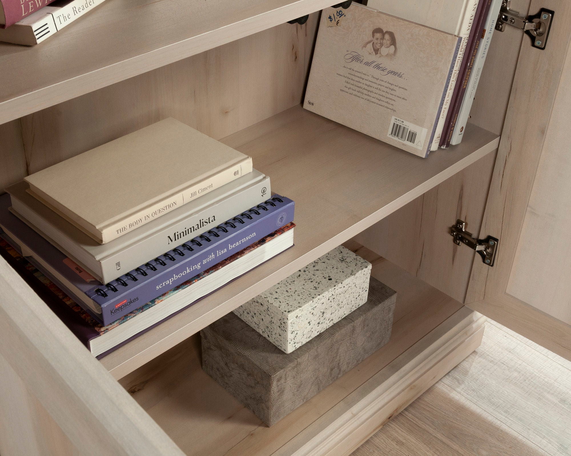 5-Shelf Bookcase with Doors in Pacific Maple