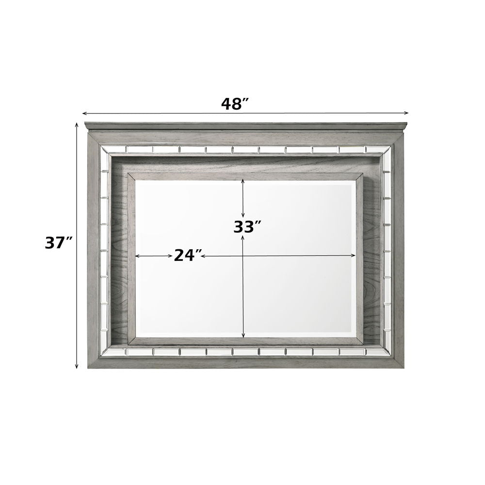 Antares - Mirror With LED - Light Gray Oak