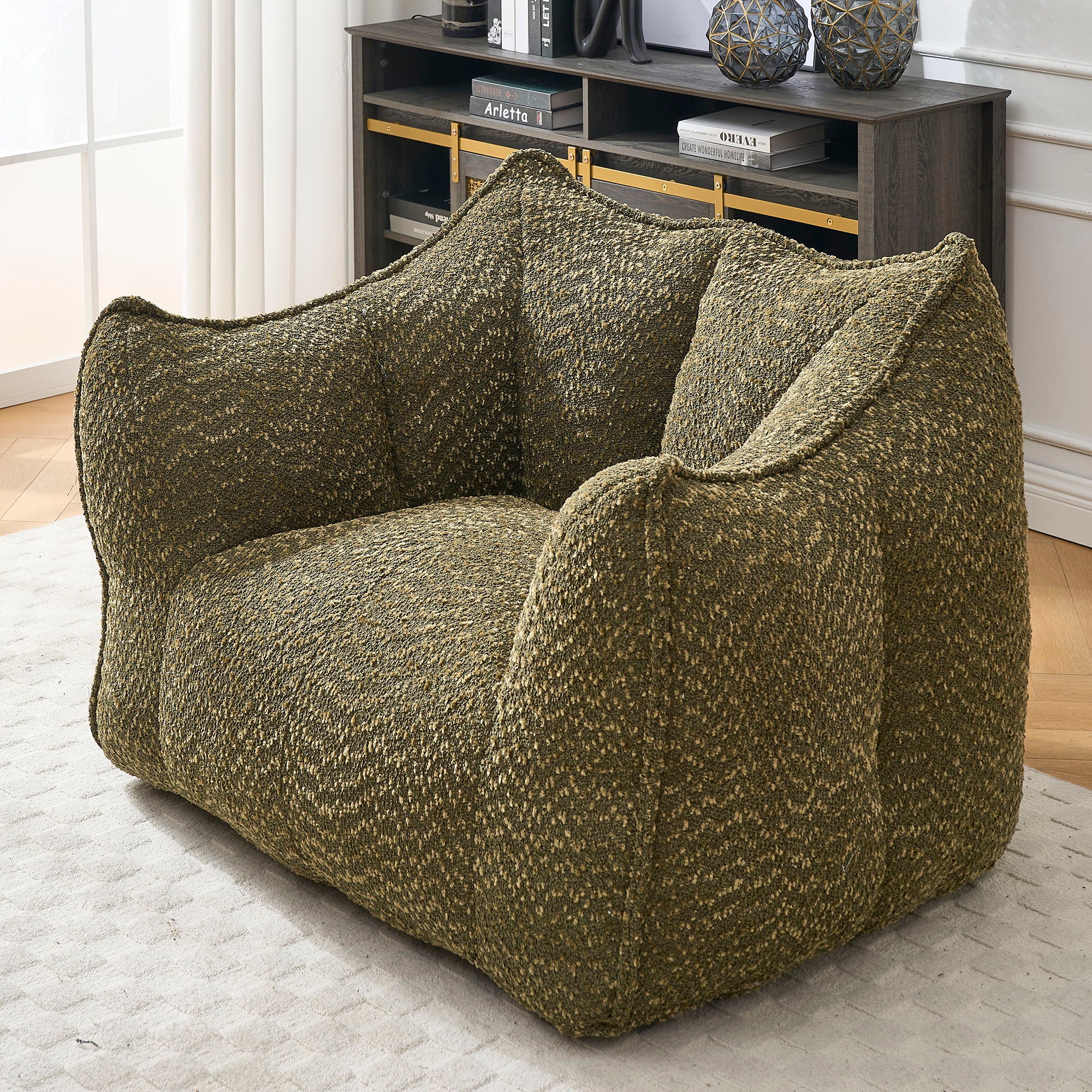 Comfortable Chenille Sofa Chairs With Highly Resilient Foam For Living Rooms And Bedrooms