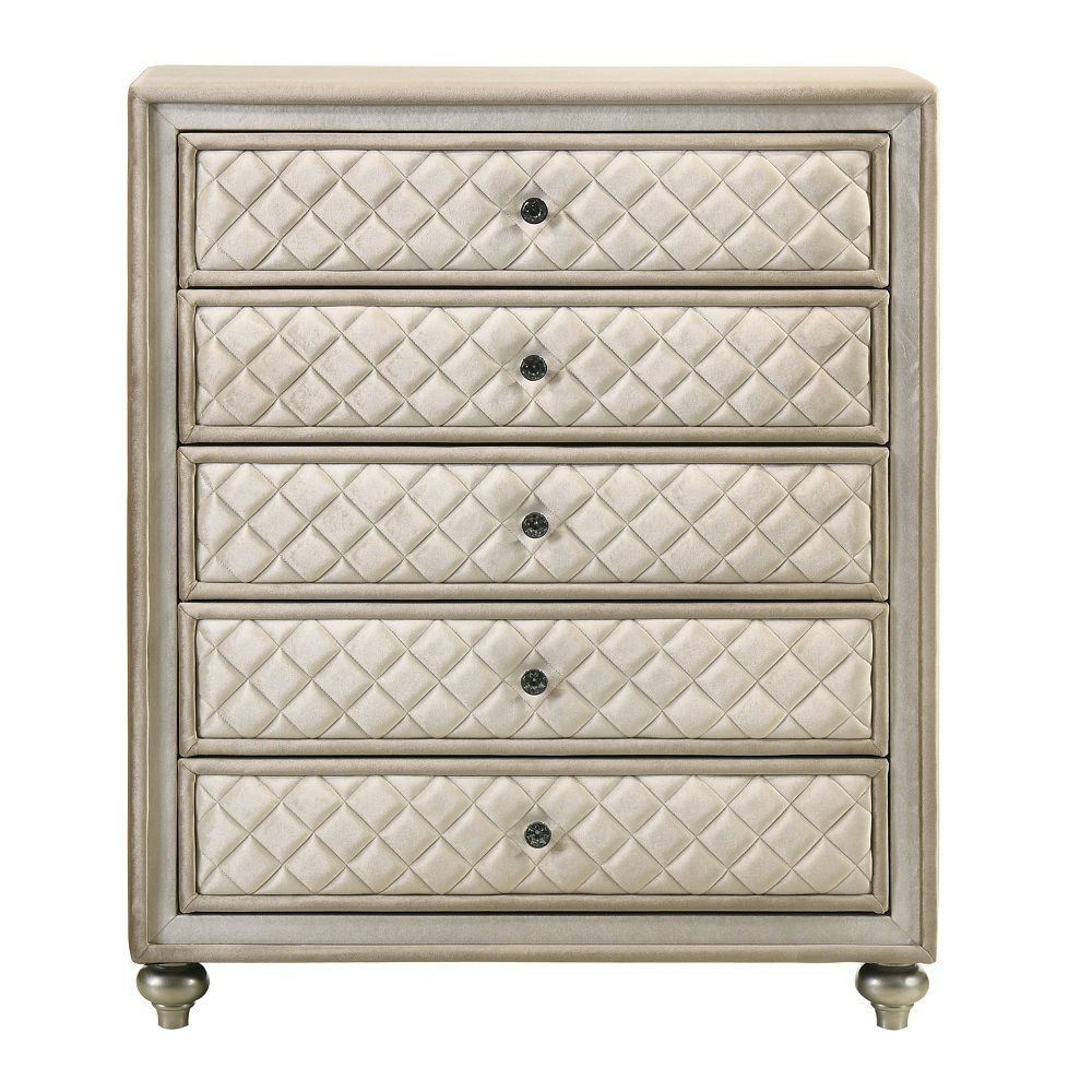 ACME Lucienne - Chest - Beige Velvet | Meri Furniture