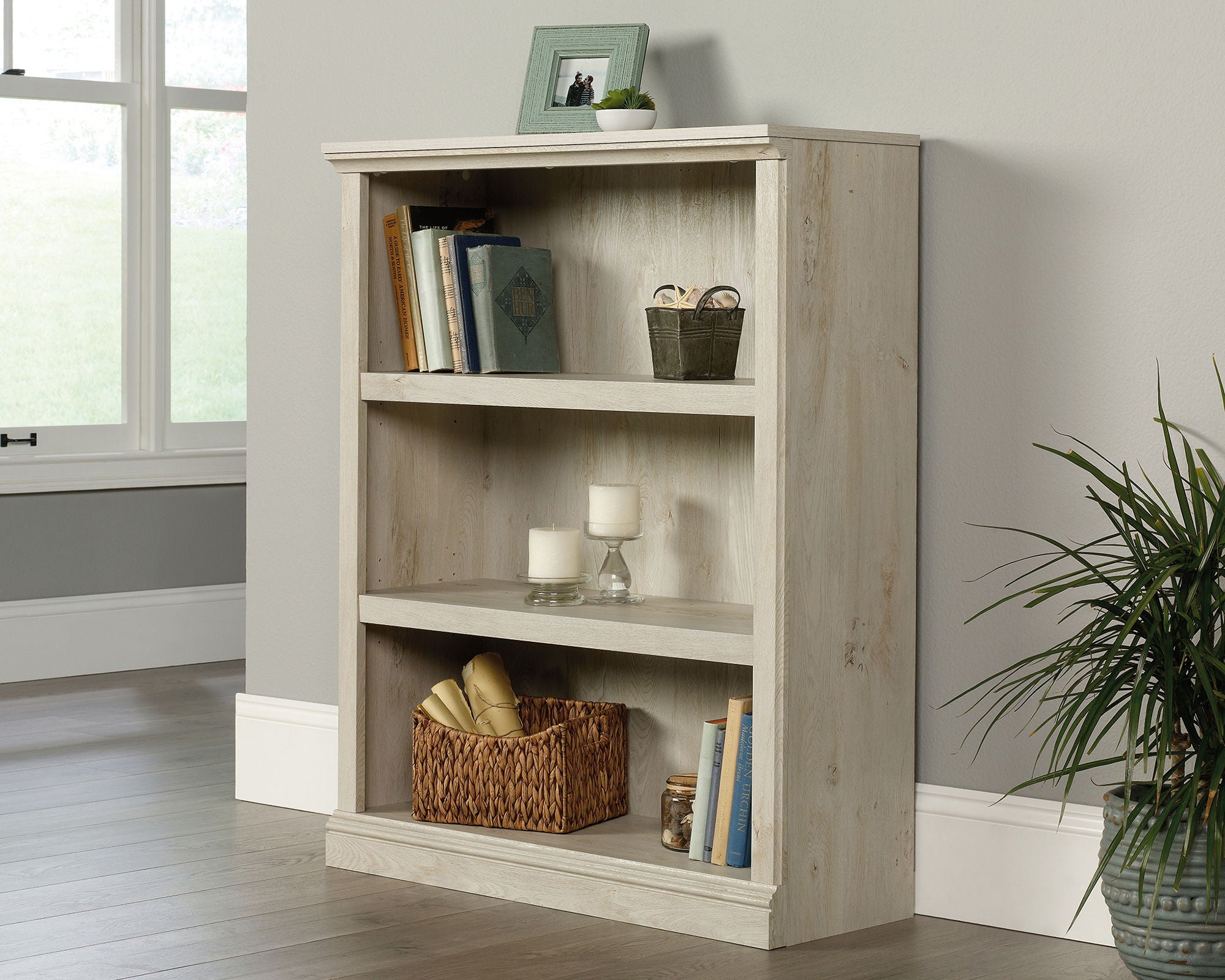 3-Shelf Bookcase Chalked Chestnut