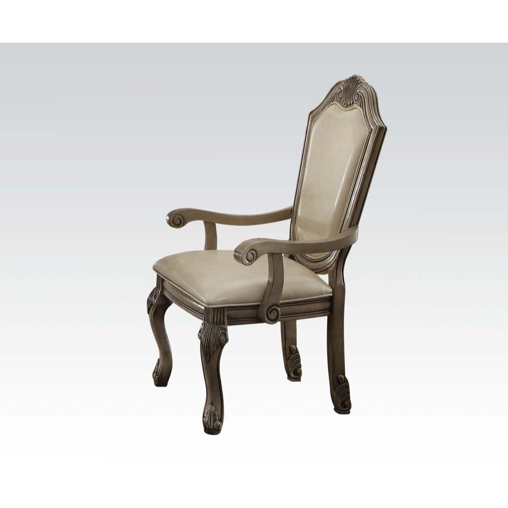 ACME Chateau De Ville - Arm Chair (Set of 2) - Antique White | Meri Furniture