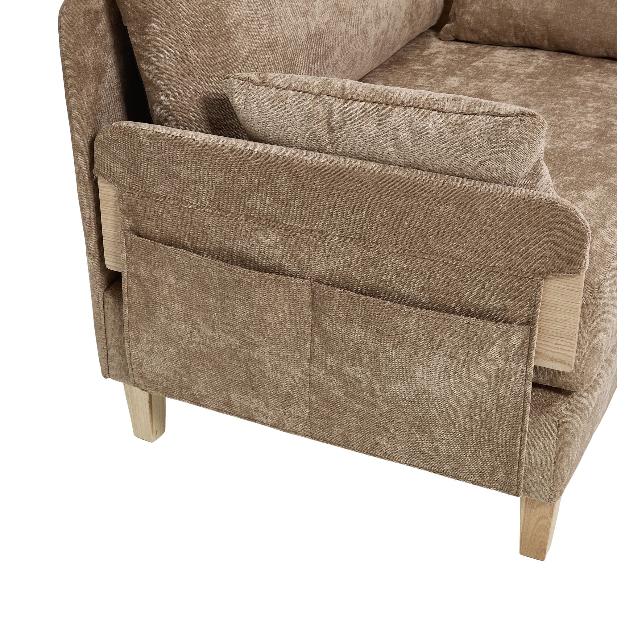 Mid Century Modern Foldable Sofa Bed, 3 In 1 Convertible Sleeper With 3 Pillows