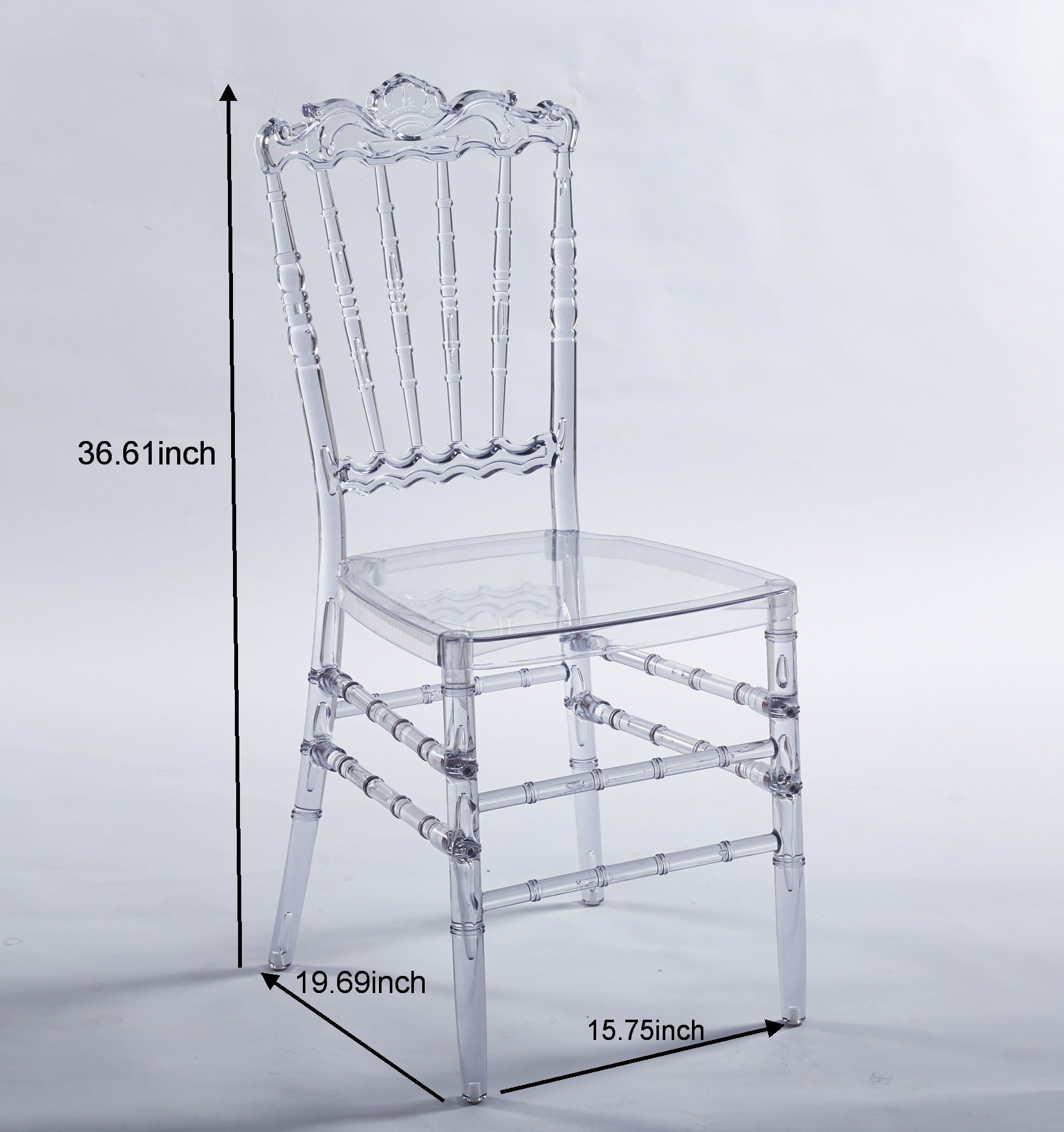 Dining Chair With Plastic Seat, Welding Chair (Set of 4) - Transparent