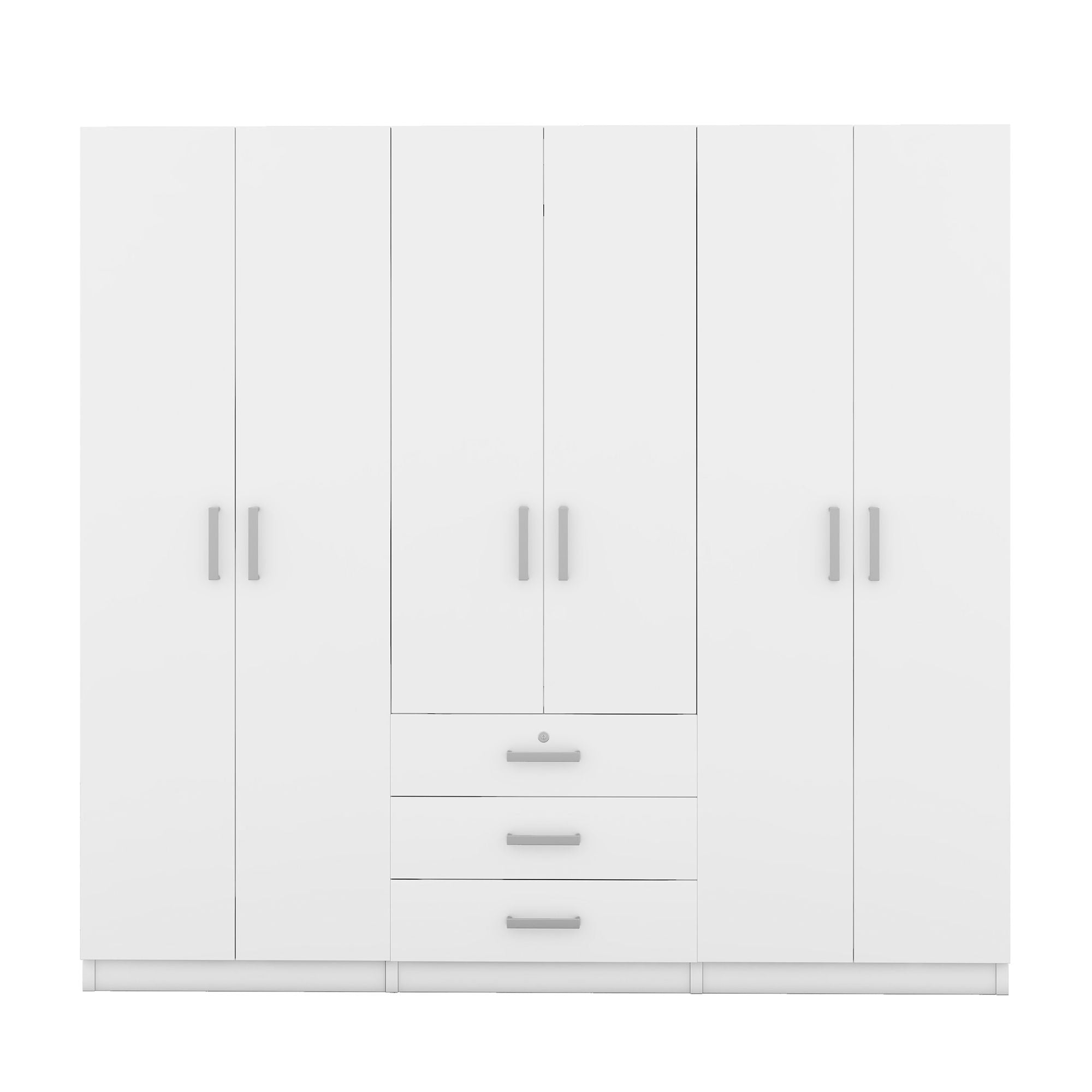 6 Doors Wardrobe Storage For Bedroom, With Big Drawers