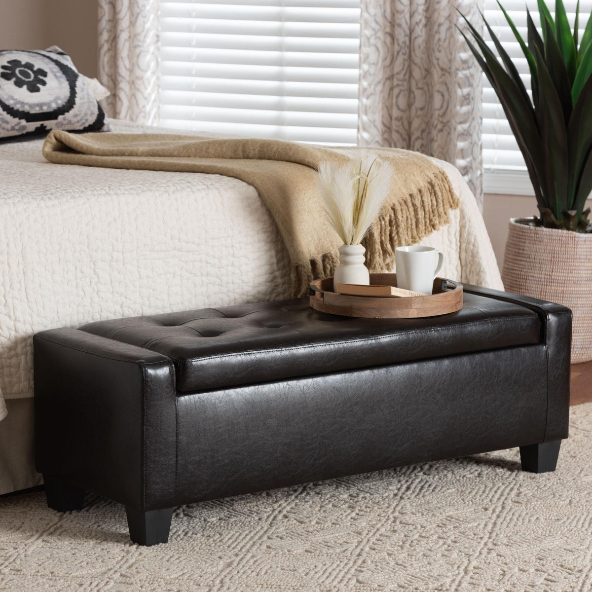 Manchester Dark Brown Ottoman