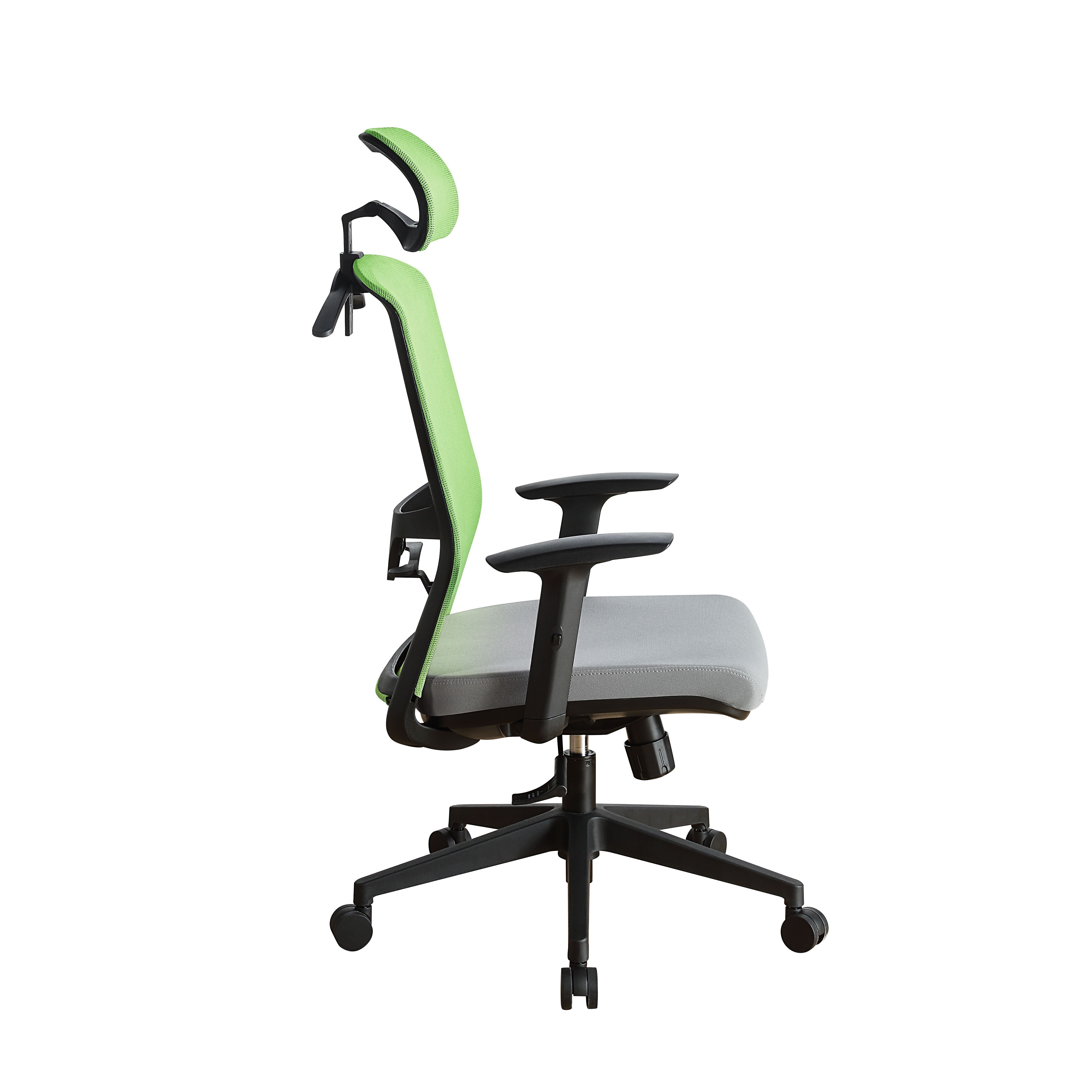 ACME •KD, Office Chair•Seat: Swivel (360 Degrees), and Adjustable Height•Padded Seat Cushion•Back Cushion w/Breathable Mesh Material•5-Star Base w/Casters•Seat Cushion Thickness: 3"•Adjustable Headrest(3 Angels & 6 cm) & Armrest(8 cm) | Meri Furniture
