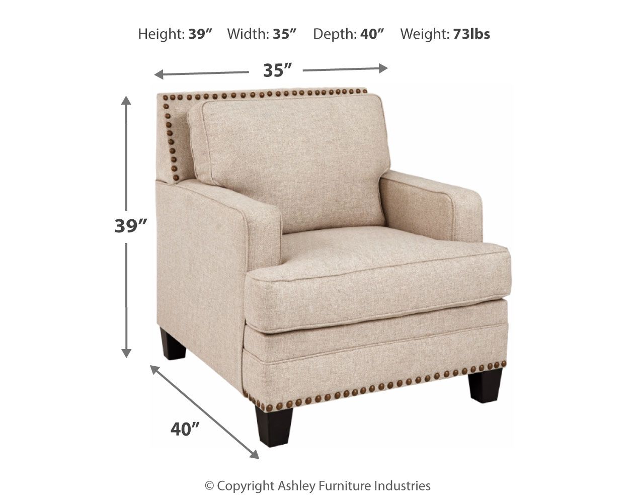 Ashley Furniture Claredon - Linen - Chair | Meri Furniture