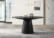 Jasper Ebony Black 59" Contemporary Round Dining Table with Pedestal Base