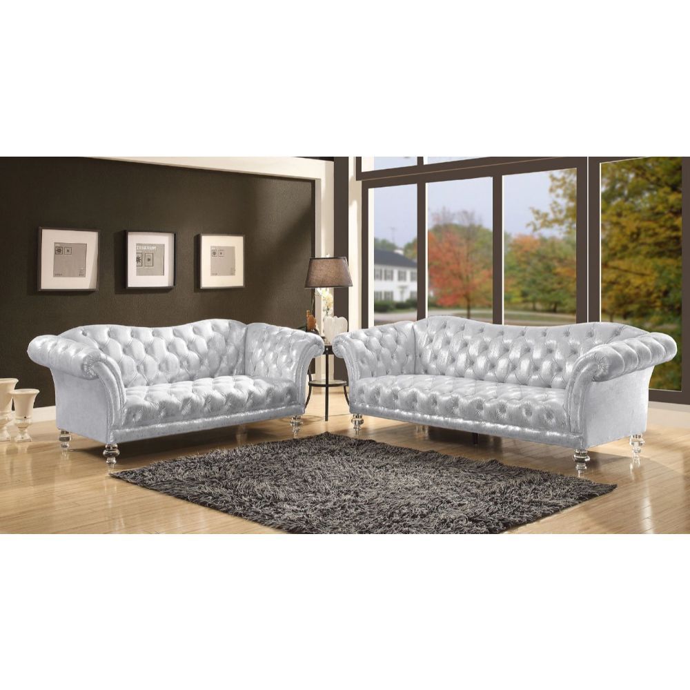 ACME Dixie - Sofa - Metallic Silver | Meri Furniture