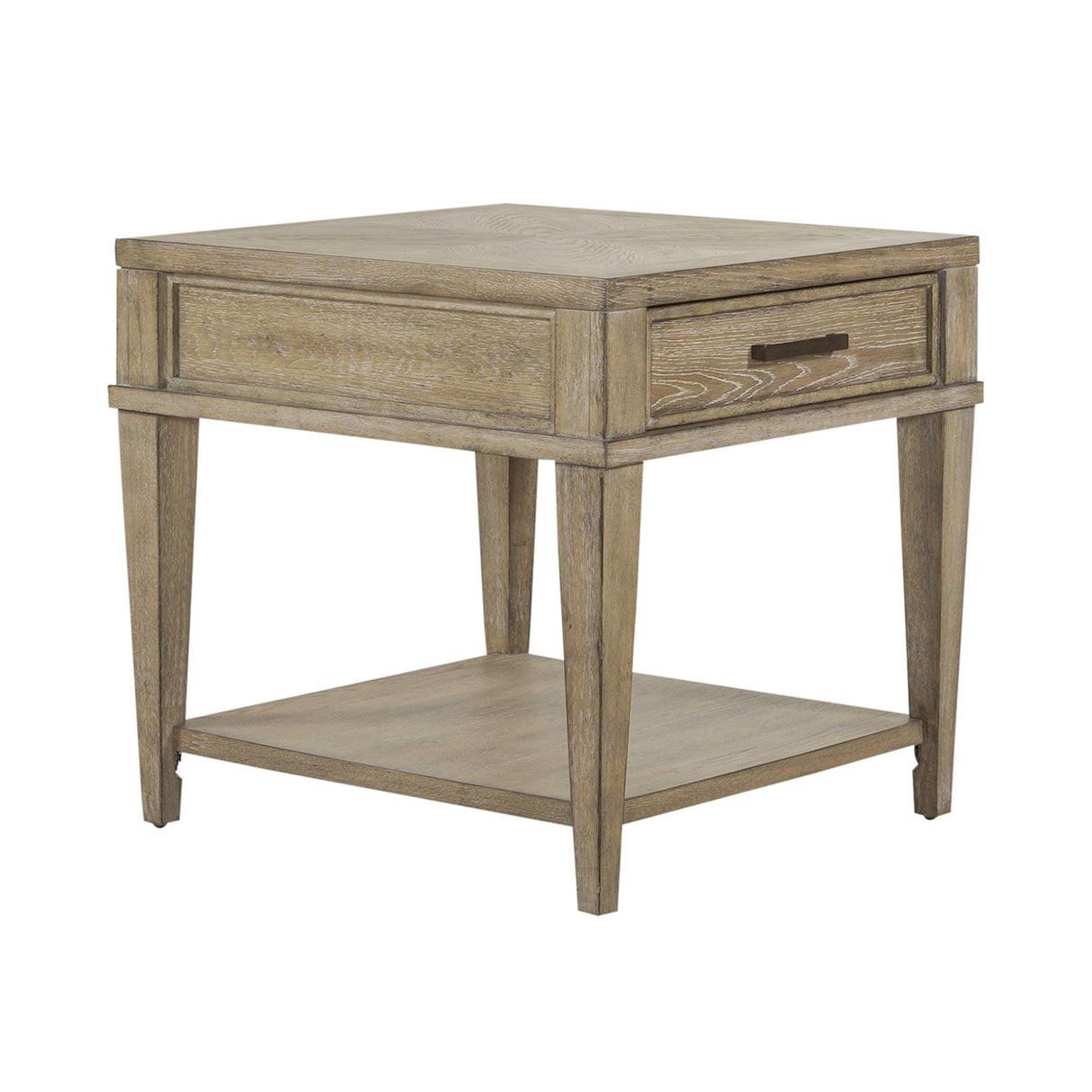 Liberty Furniture Devonshire - Drawer End Table - Weathered Sandstone | Meri Furniture