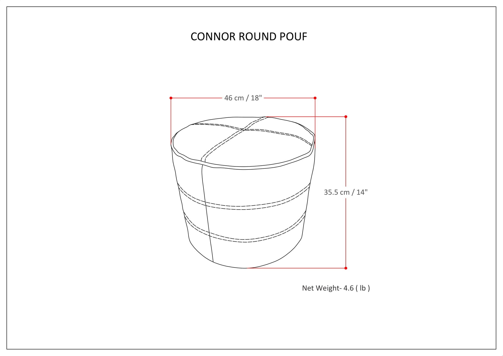 Connor - Handcrafted Round Pouf