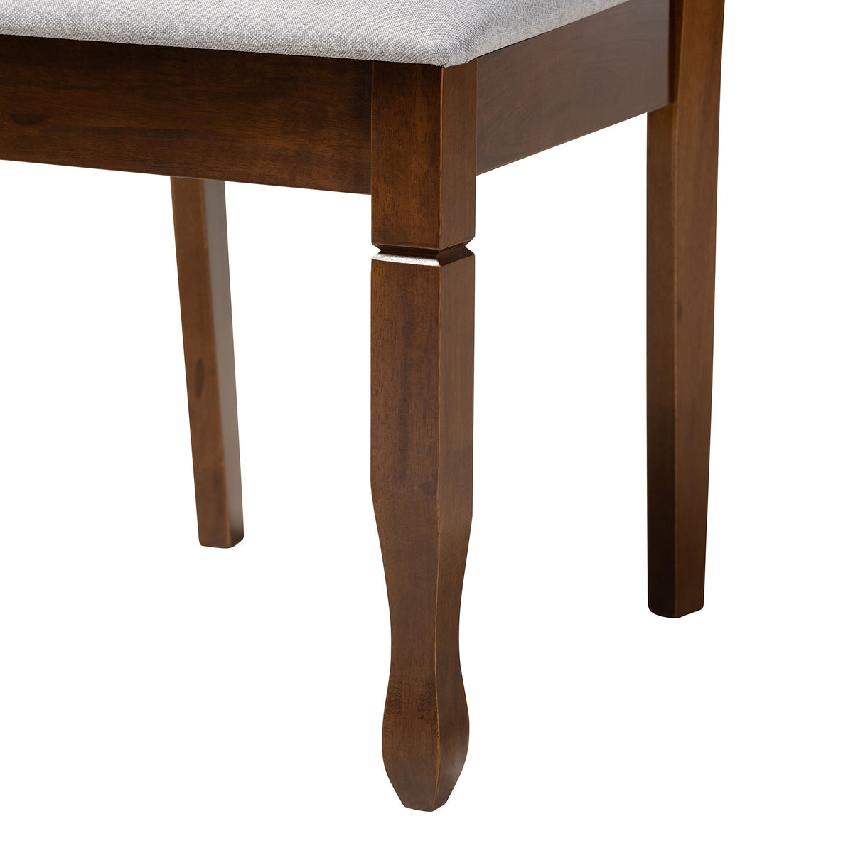Maya Modern Grey Fabric and Walnut Brown Finished Wood 7-Piece Dining Set