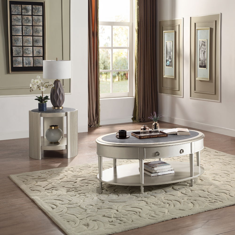 Kasa - Coffee Table - Sintered Stone Top & Champagne
