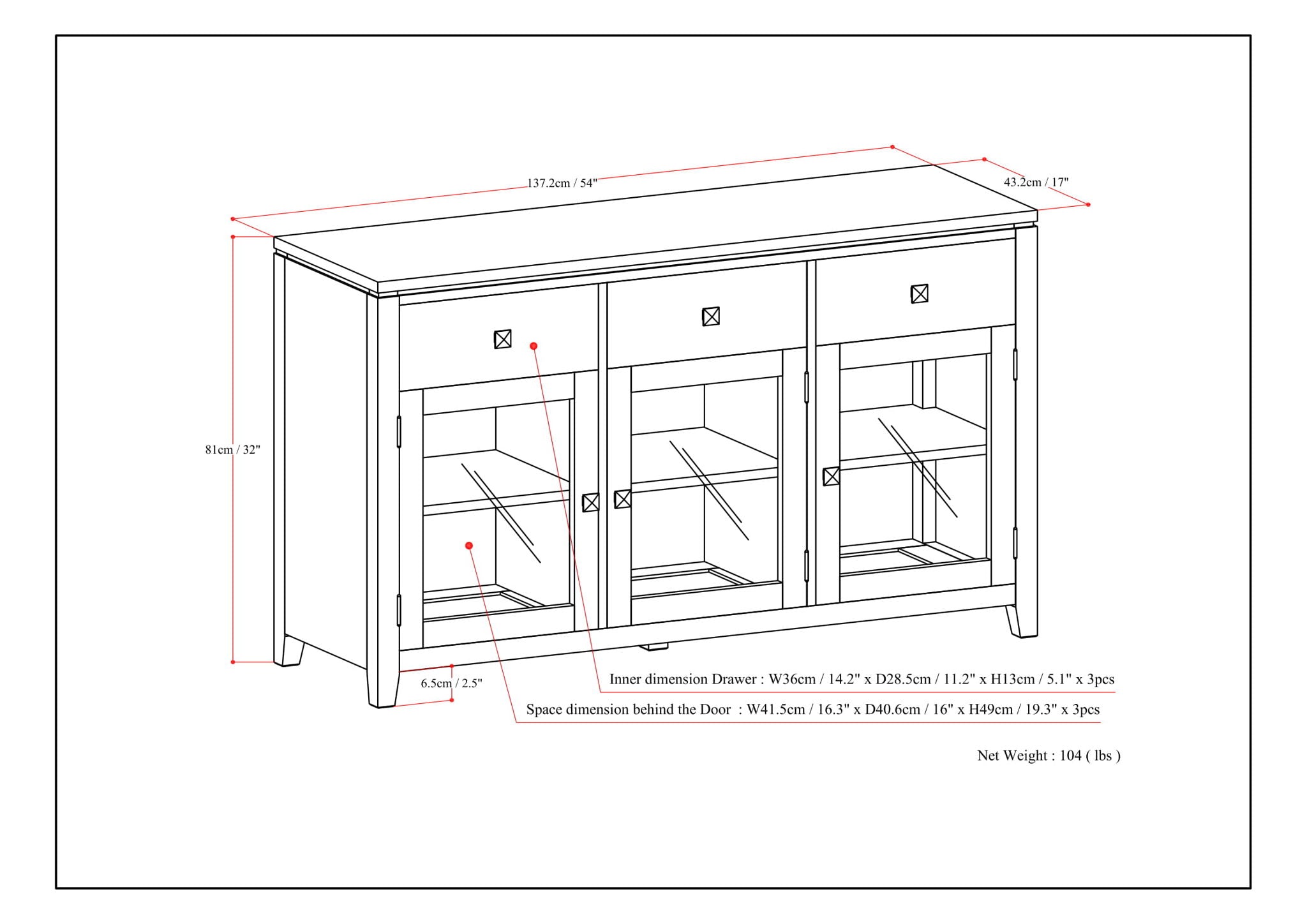 Cosmopolitan - Handcrafted Sideboard Buffet