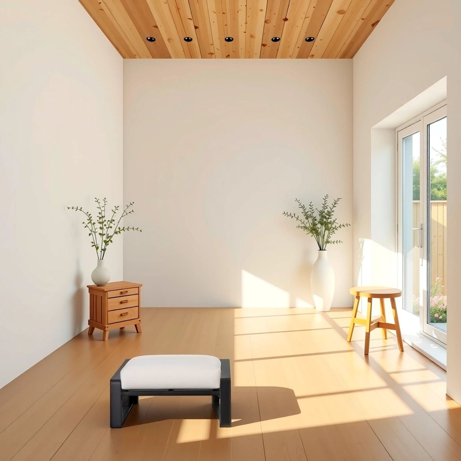 Pedal, Seat Cushion Tino Tino Ottomans (Set of 2) - Light Brown