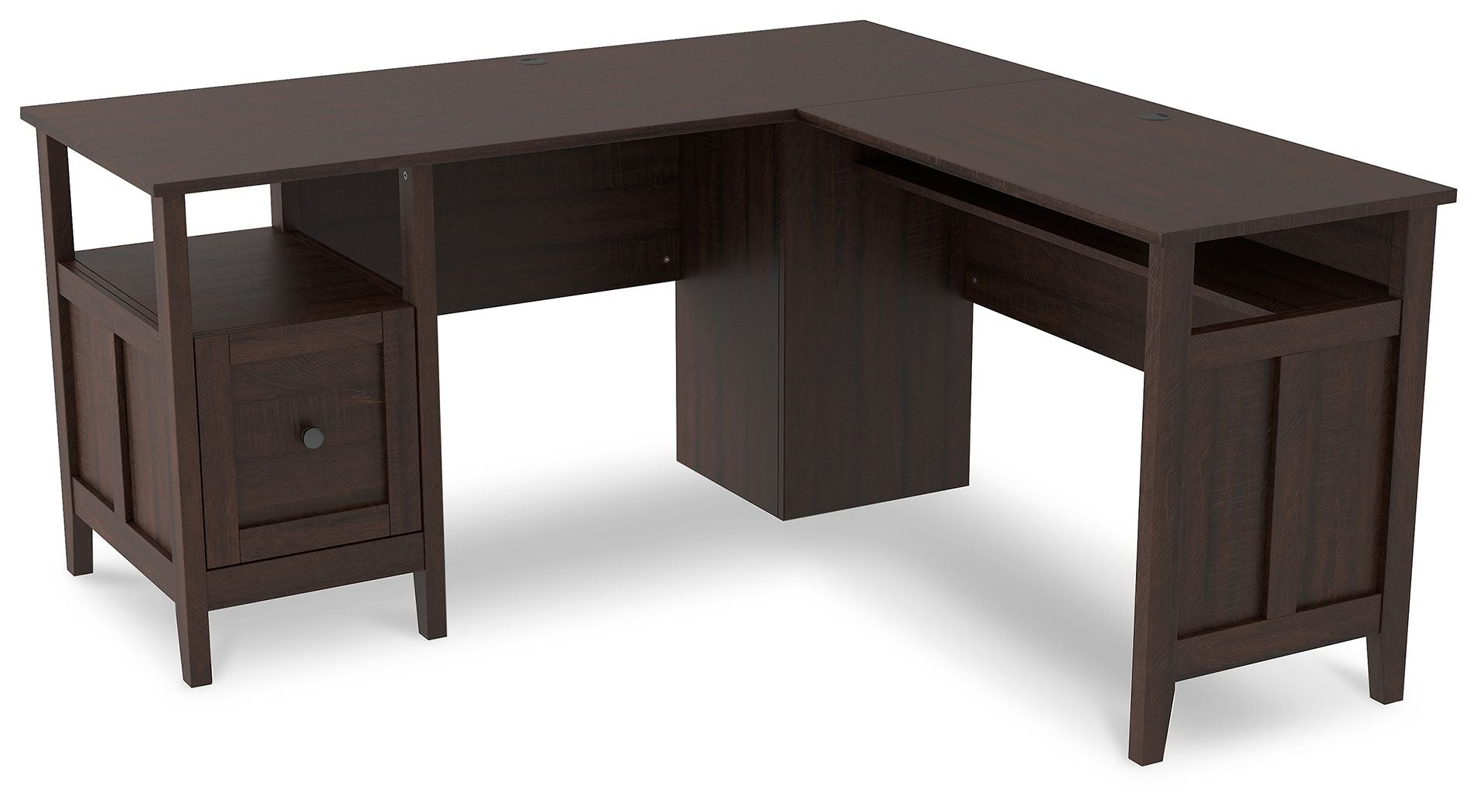 Signature Design by Ashley® Camiburg - Warm Brown - 2-Piece Home Office Desk | Meri Furniture