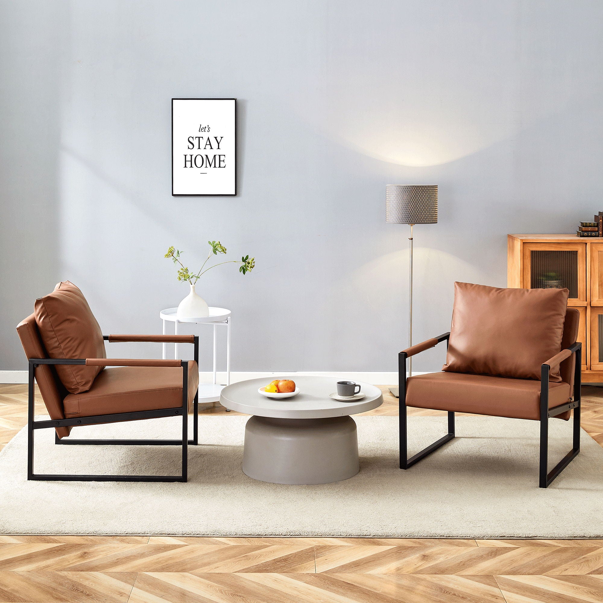 Classic Leather And Metal Frame Sofa, Ergonomically Designed, A Perfect Blend Of Modern And Industrial Styles