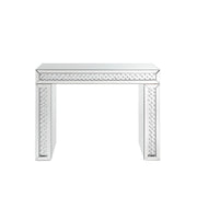 ACME Nysa - Vanity Desk - Mirrored & Faux Crystals - 31" | Meri Furniture