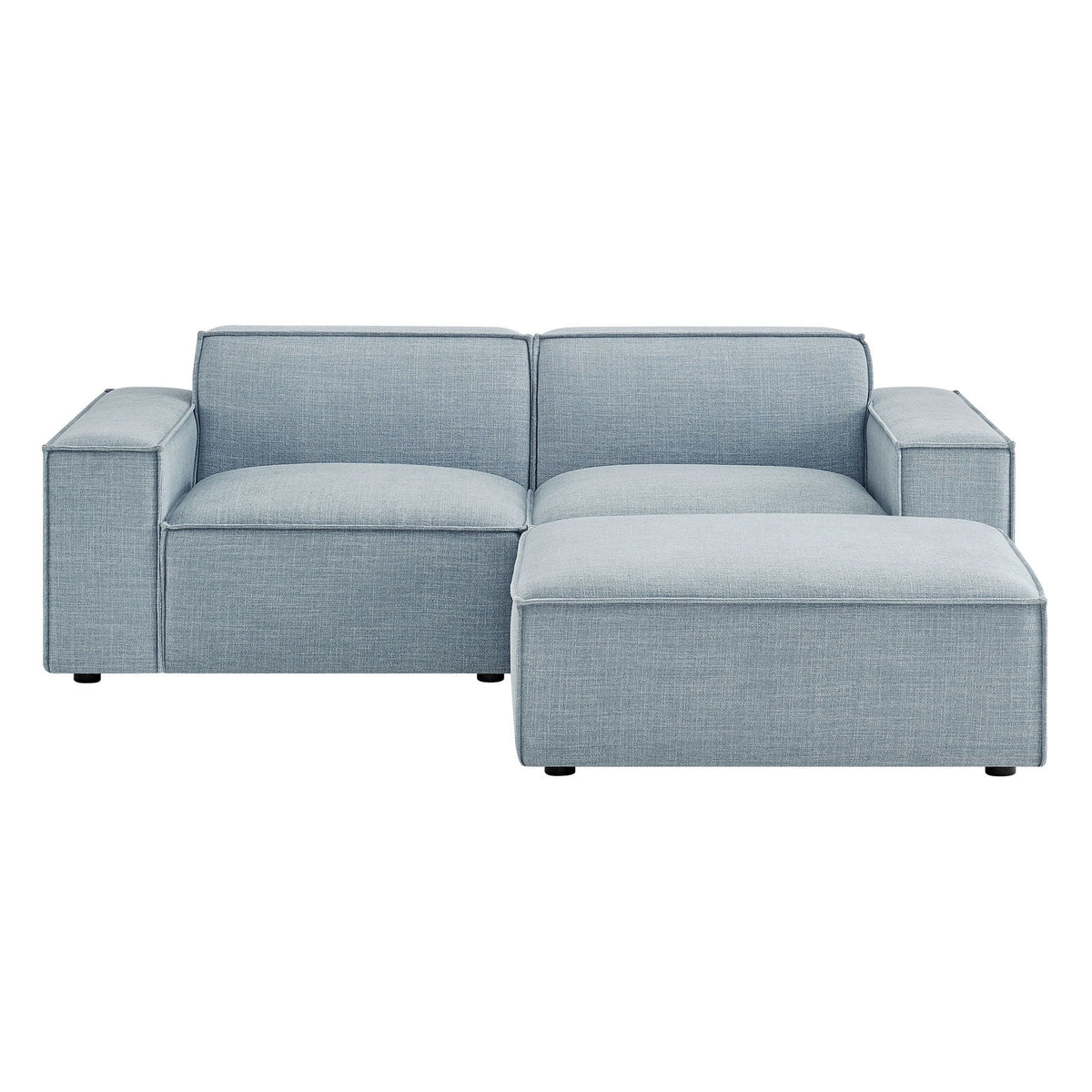 Restore 3-Piece Performance Fabric Upholstered Modular Loveseat with Ottoman by Modway