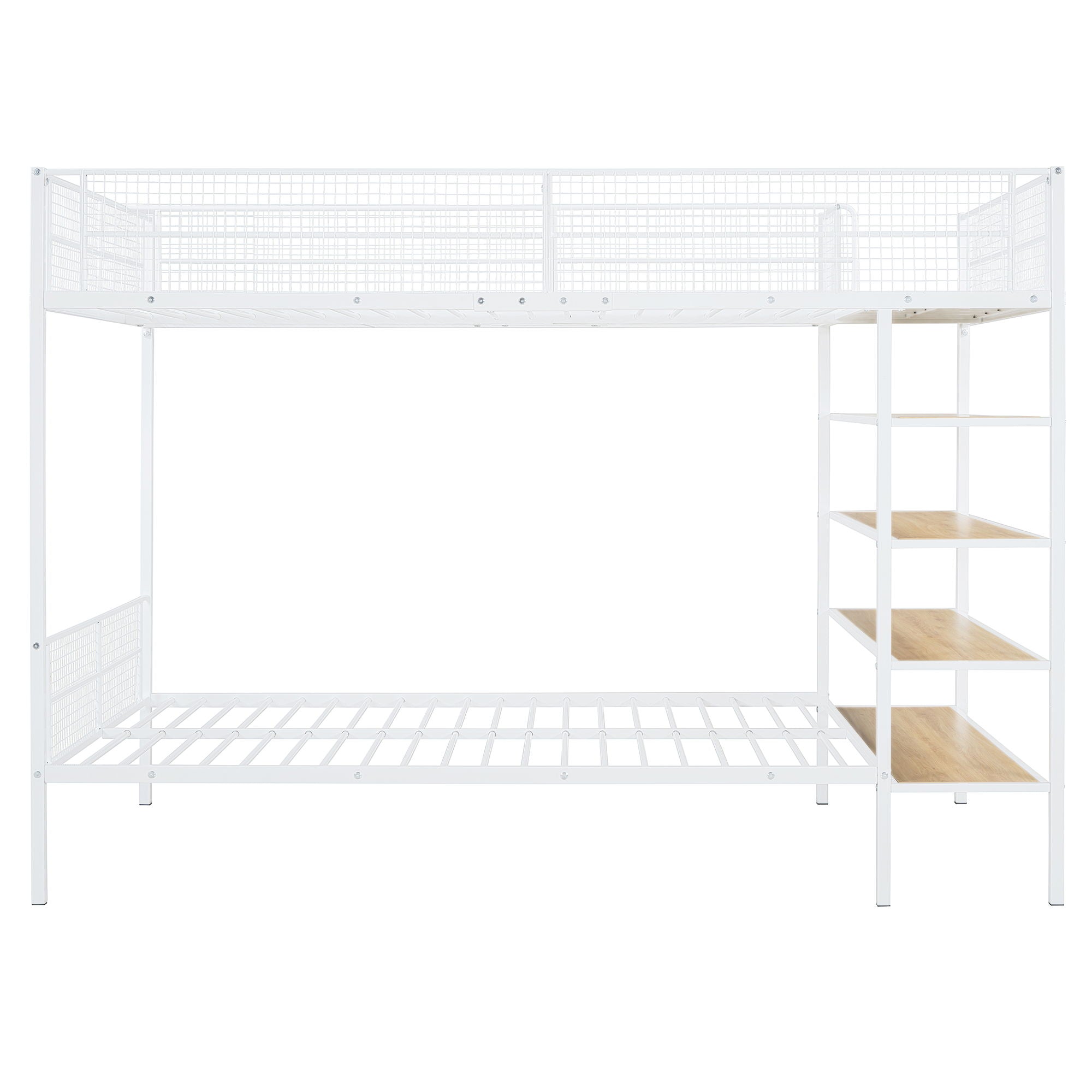 Bunk Bed With 5 Tier Shelves