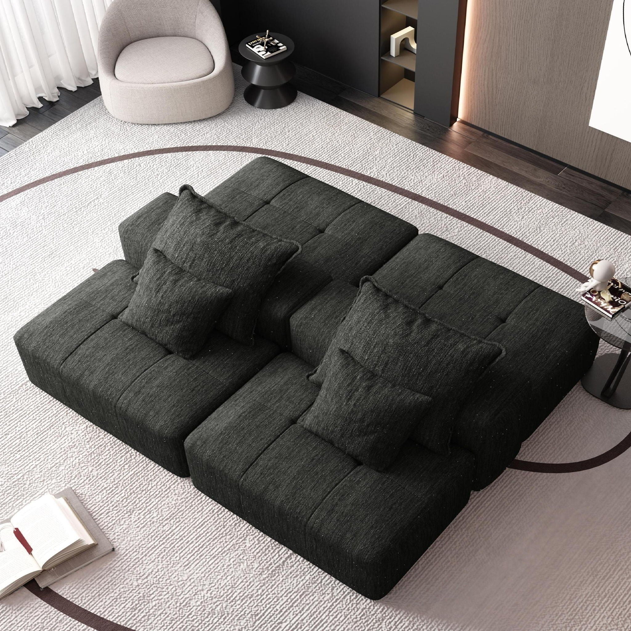 Modern Oversized Diy Combination, Modular Sectional Sofa With Pillows