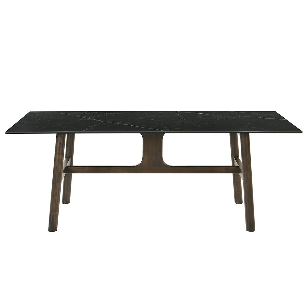 ACME Destin - Dining Table - Sintered Stone & Walnut Finish | Meri Furniture