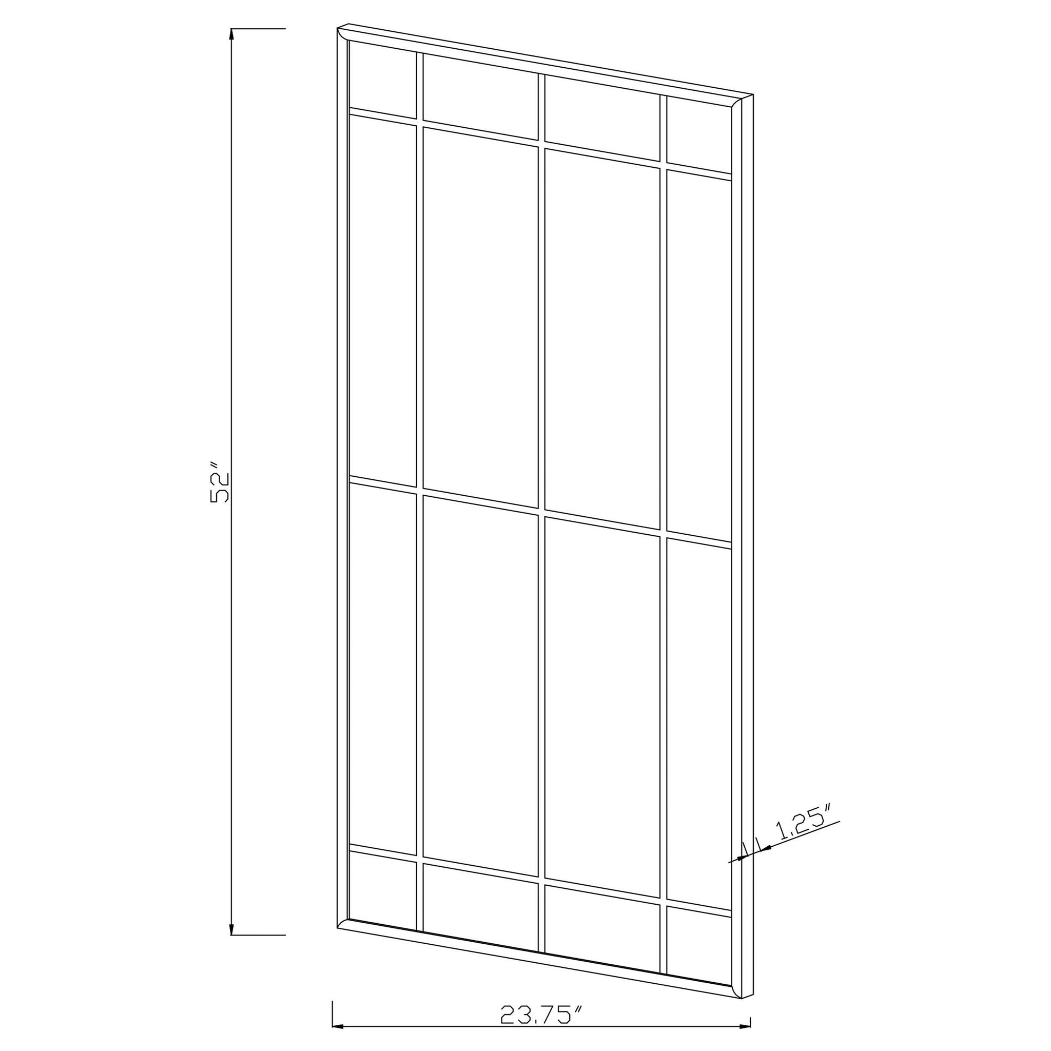 Annetta 24 x 52 Inch Window Pane Wall Mirror Black