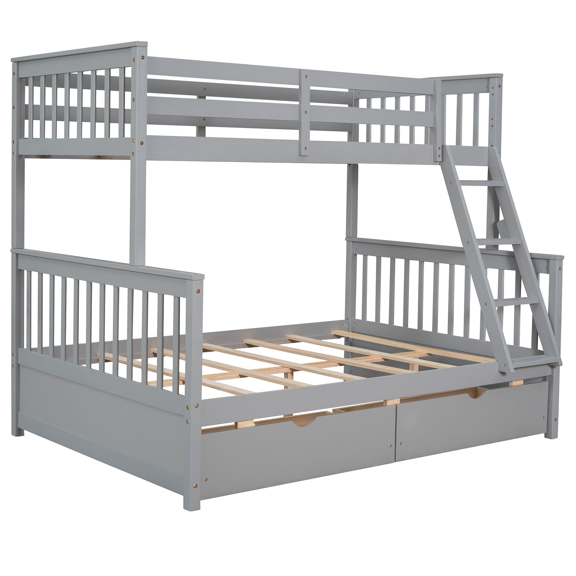 Bunk Bed With Ladders And 2 Storage Drawers