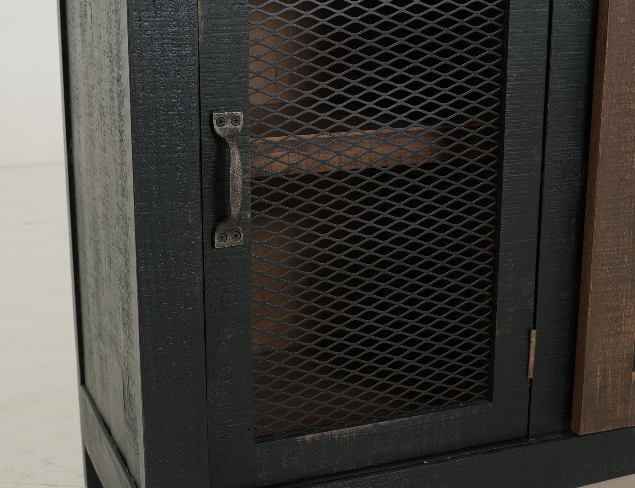 Pueblo - TV Stand / Console / Wall Unit - Black / Medium Brown