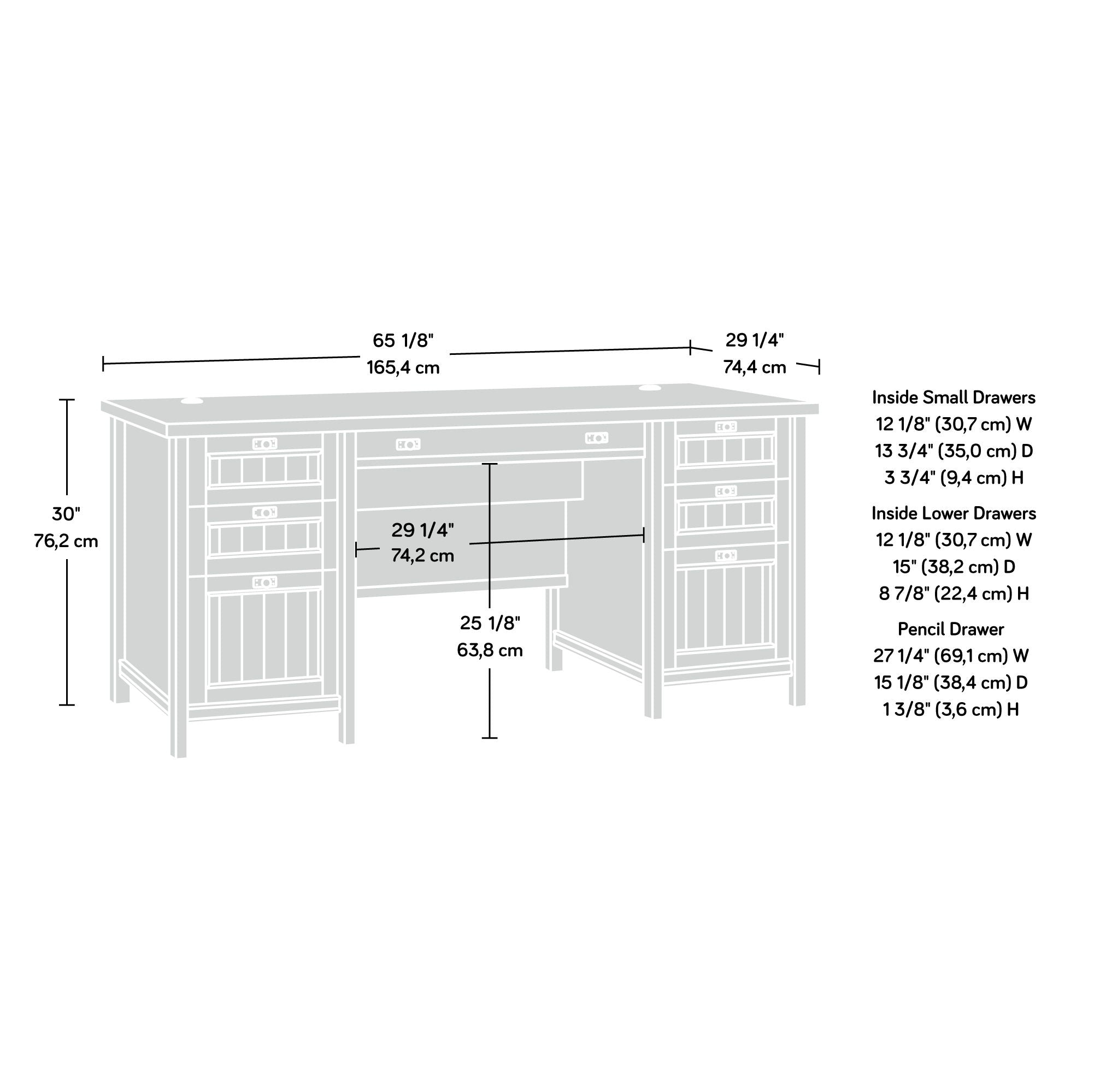 Costa Executive Desk Chalked Chestnut